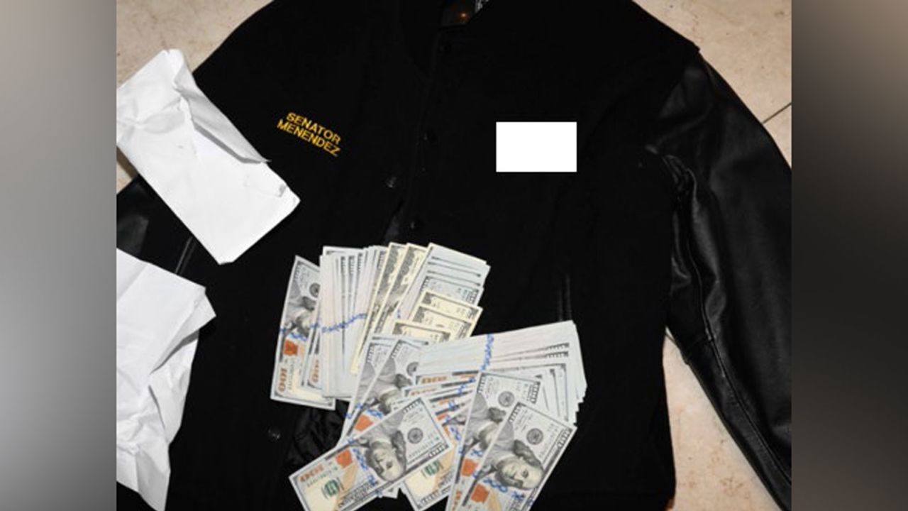 Cash was found inside this jacket with Menendez's name.